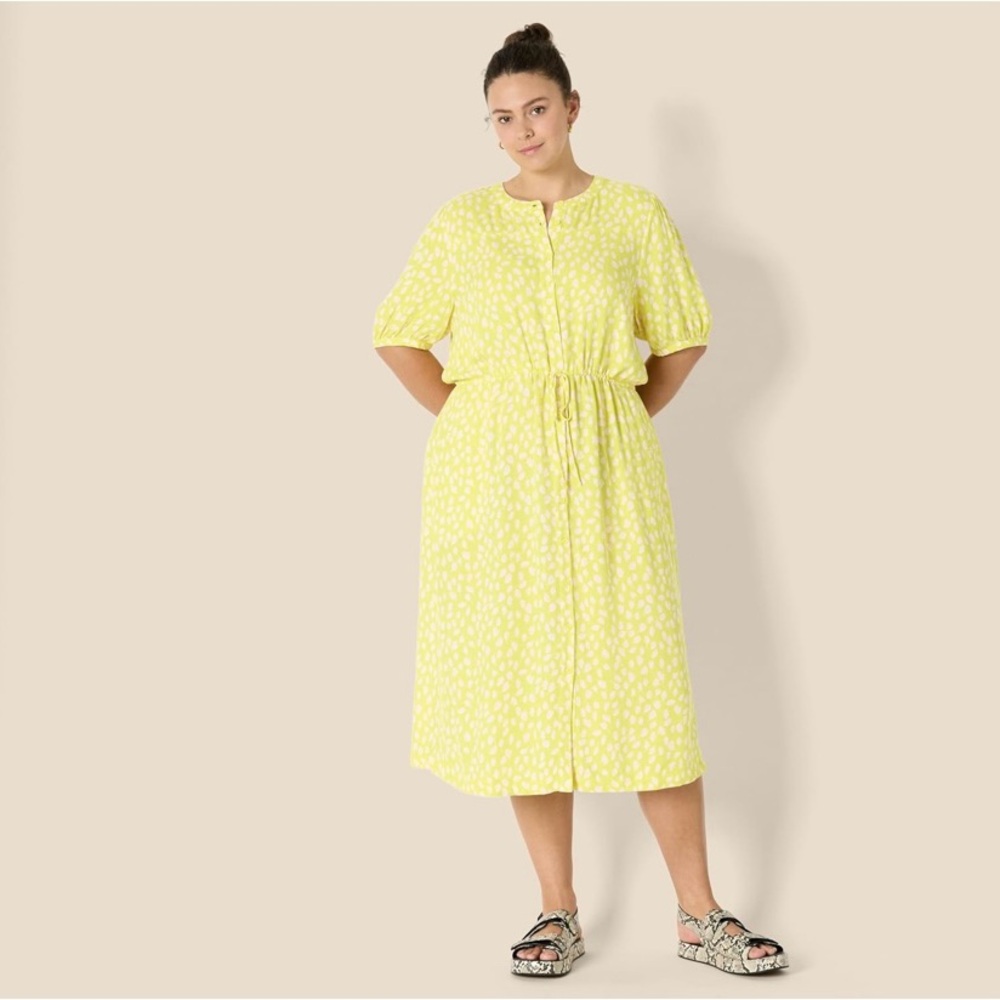 Amazon Essentials Women's Relaxed Fit Half-Sleeve Midi A-Line Dress XL,Petal